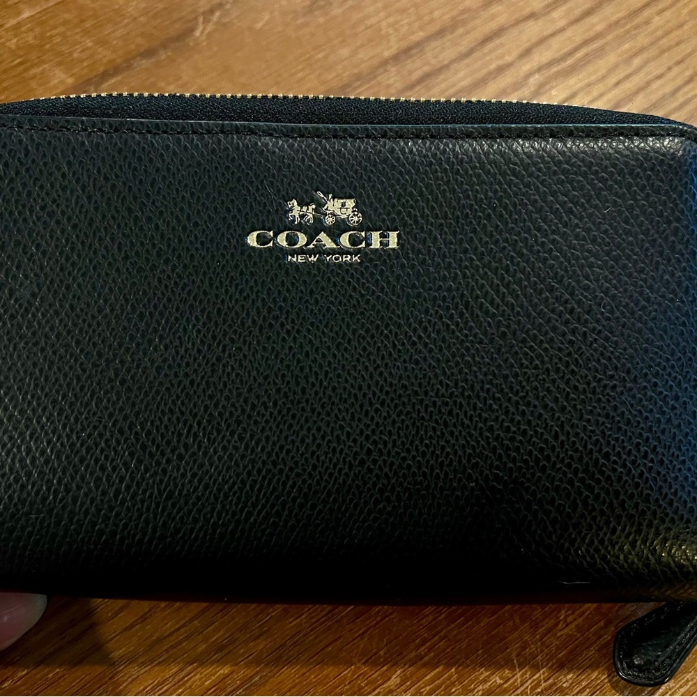 Coach Black Leather Keychain